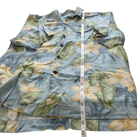 Bermuda Bay 100% Silk Men’s Button Up Shirt Hawaiian Tropical Short Sleeve Large - Picture 6 of 8